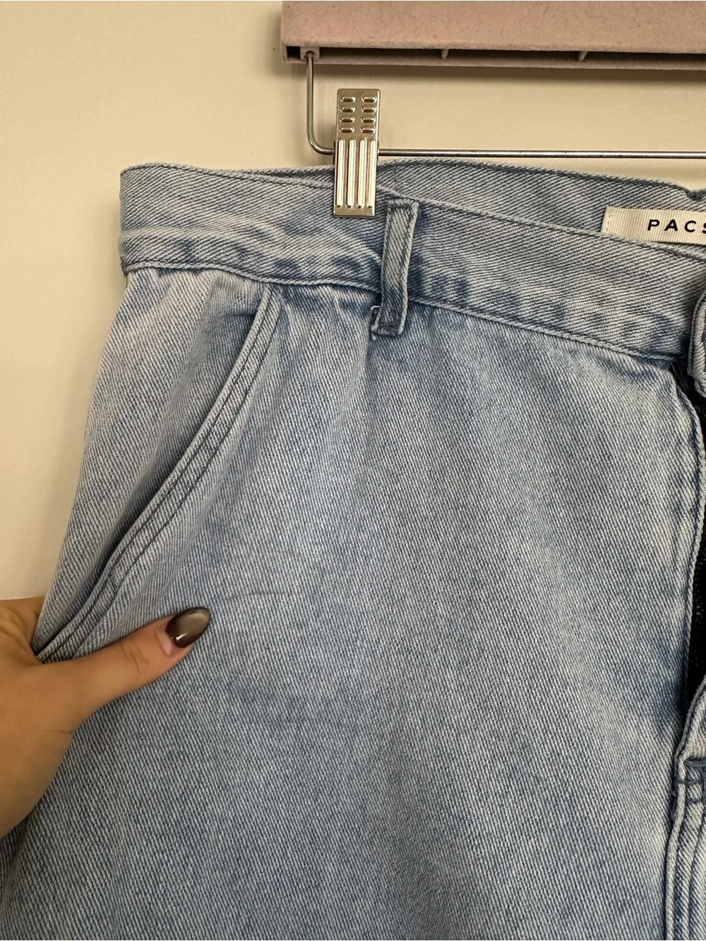 PacSun Baggy Cargo Jeans Light Wash 34x32 Wide Leg Utility Denim
